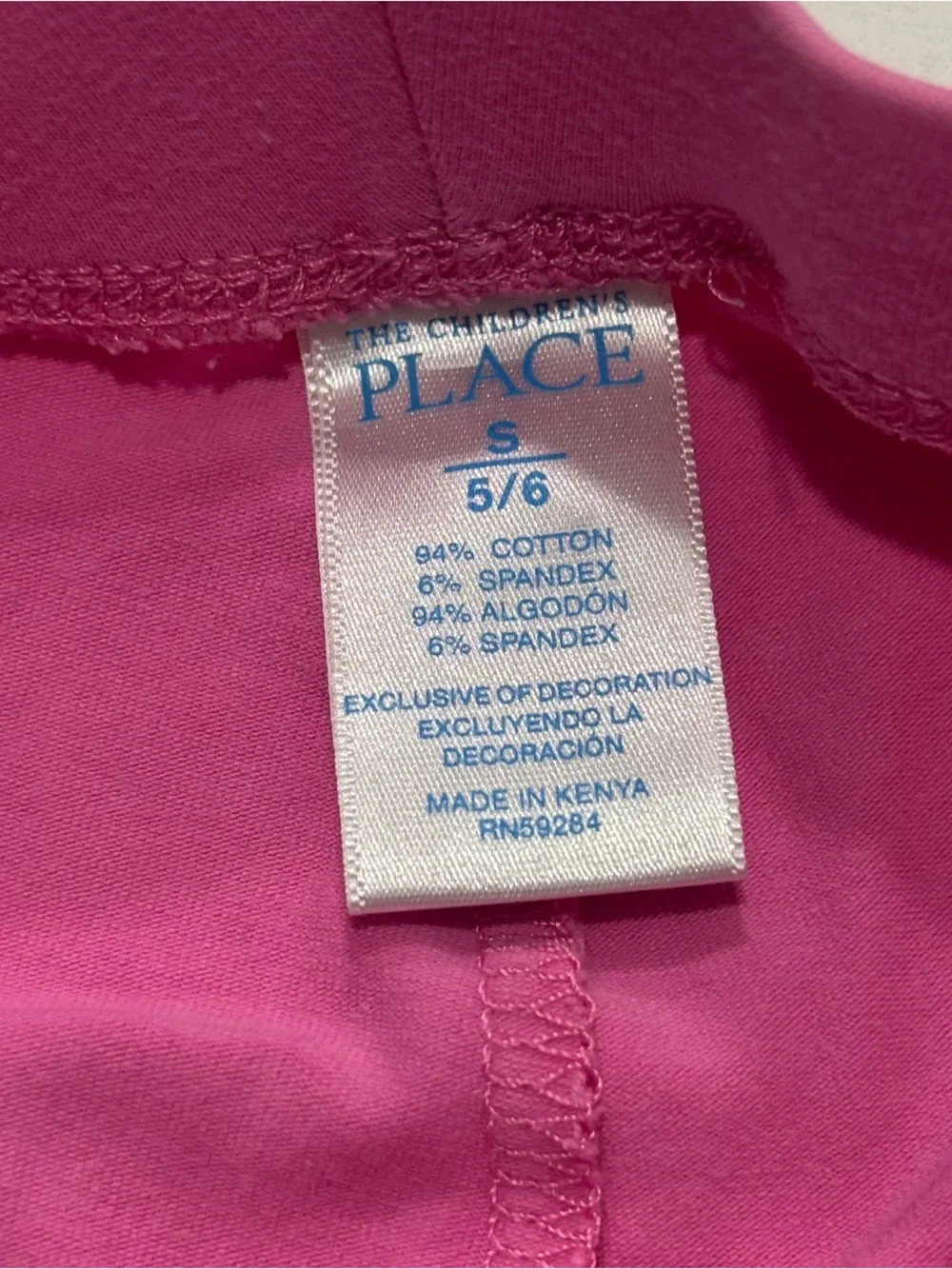 The Children’s Place Girls Pink Stretch Knit Leggings Lace Trim Size Small S 5/6